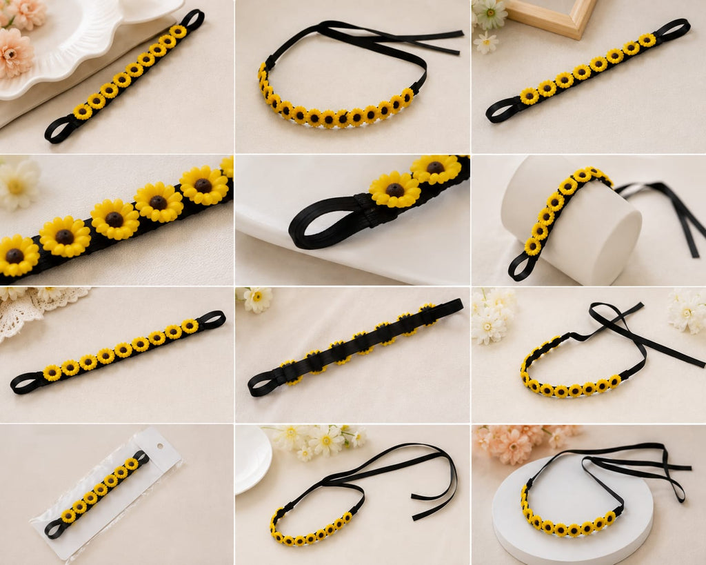 VELNIVO Sunflower Floral Hair Accessories – 10 Piece Set 🌻